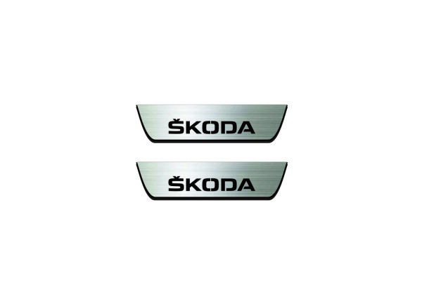 Door sills for Skoda Octavia III (A7) 2013-2020 with logo Skoda (rear doors) Door sills for Skoda Octavia III (A7) 2013-2020 with logo Skoda (rear doors)