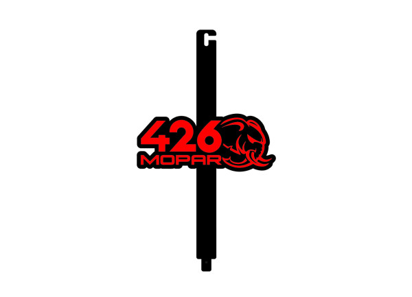 Hood prop with logo 426 Mopar Hellephant Hood prop with logo 426 Mopar Hellephant