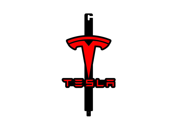 Hood prop with logo Tesla Hood prop with logo Tesla