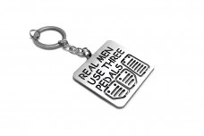 Keychain "Real Men use three pedals" - (type STEEL) Keychain "Real Men use three pedals" - (type STEEL)