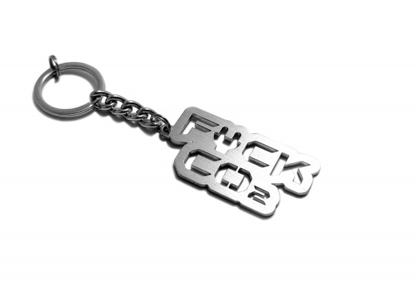 Keychain F*CK CO2 - (type STEEL)