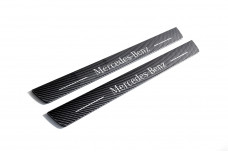 Plastic door sills for Mercedes C W204 2007-2014 - (type CARBON)