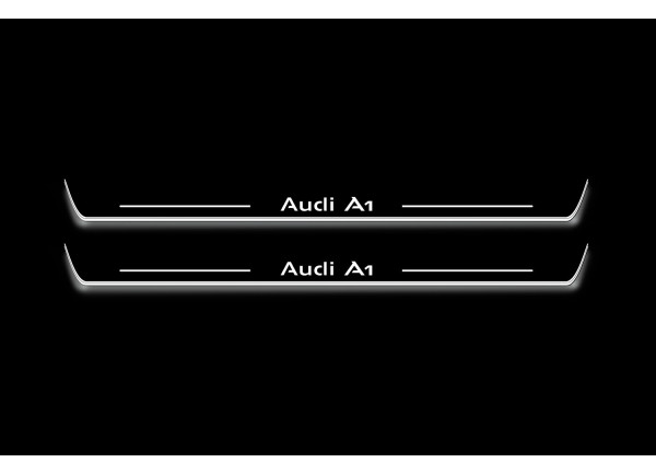 Led door sills Audi A1 I 2010-2018 with logo Audi A1 (front doors)