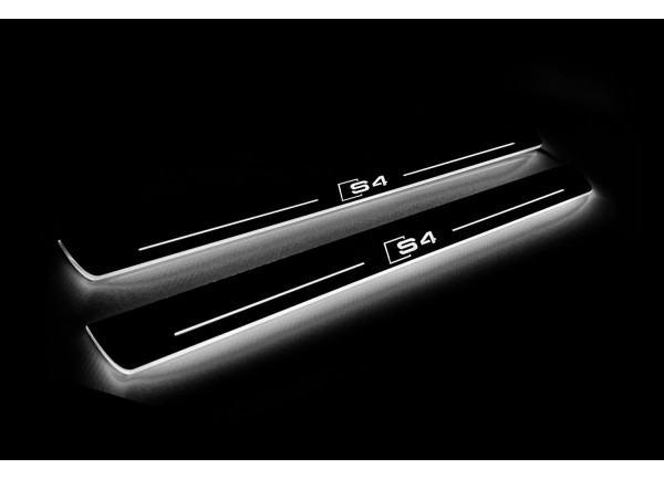 Led door sills Audi A4 B8 2007-2016 with logo S4 (front doors)