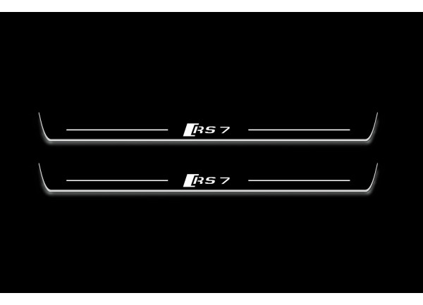 Led door sills Audi A7 I 2010-2018 with logo RS7 (front doors)