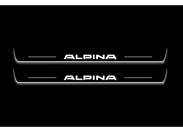 Led door sills BMW 5 E34 1987-1996 with logo Alpina (front doors)