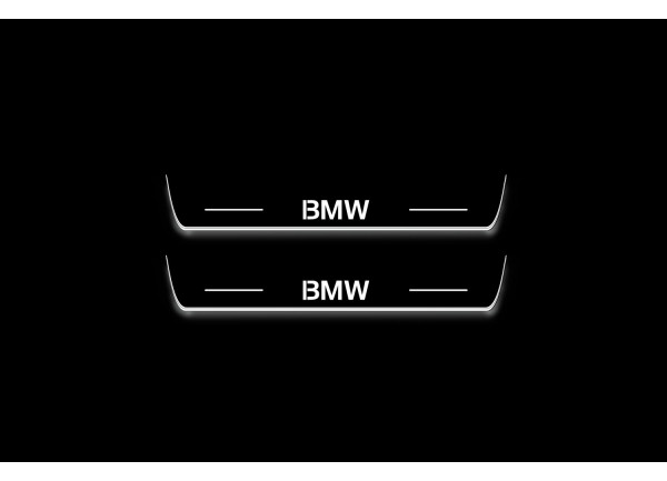 Led door sills BMW 5 E34 1987-1996 with logo BMW (rear doors)