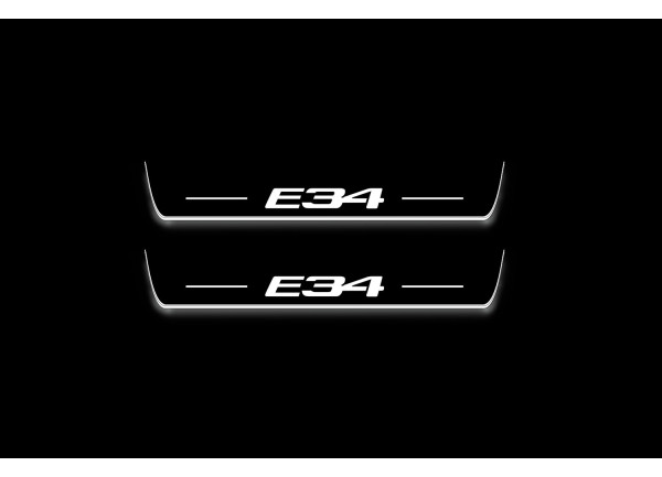Led door sills BMW 5 E34 1987-1996 with logo E34 (rear doors)