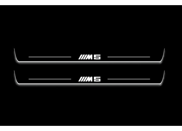 Led door sills BMW 5 E34 1987-1996 with logo ///M5 (front doors)
