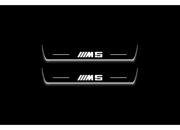 Led door sills BMW 5 E34 1987-1996 with logo ///M5 (rear doors)