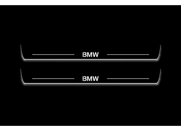 Led door sills BMW 5 E60 2003-2010 with logo "BMW" (front doors)
