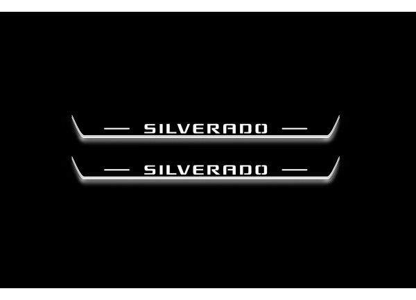 Led door sills Chevrolet Silverado III 2014-2019 (rear doors)