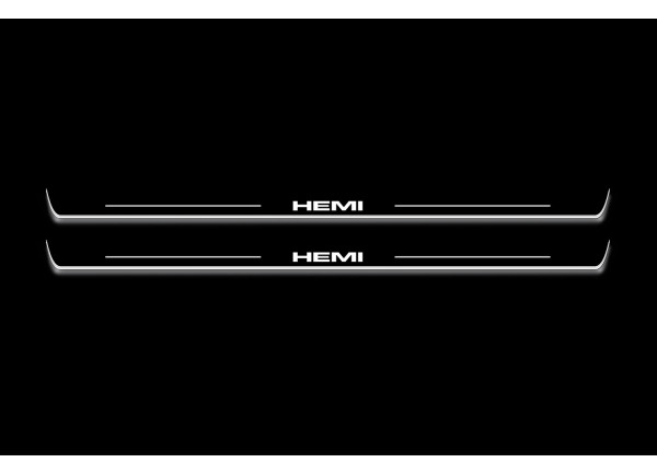 Led door sills Dodge Challenger 2008+ with logo "HEMI"