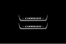 Led door sills Dodge Charger 2011+ with logo CHARGER (rear doors)
