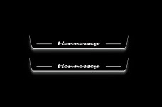 Led door sills Dodge Durango III 2011+ with logo Hennessey (front doors)