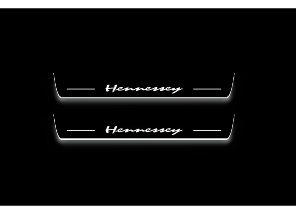 Led door sills Dodge Durango III 2011+ with logo Hennessey (front doors)