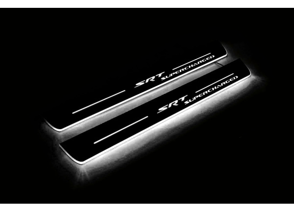 Led door sills Dodge Durango III 2011+ with logo SRT Supercharged (front doors)