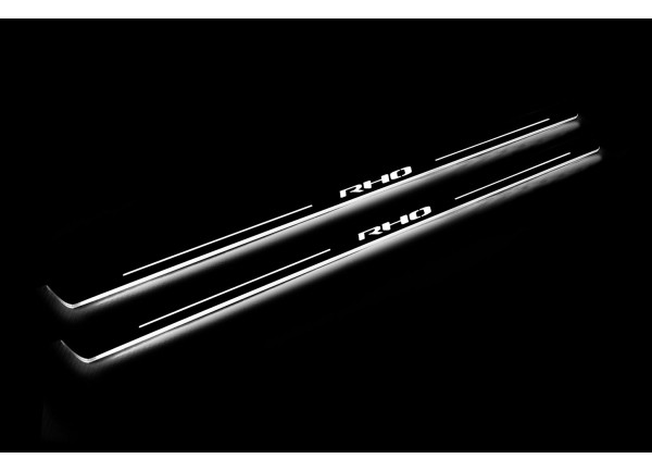Led door sills Dodge Ram V 2019+ with logo RHO (front doors) Led door sills Dodge Ram V 2019+ with logo RHO (front doors)