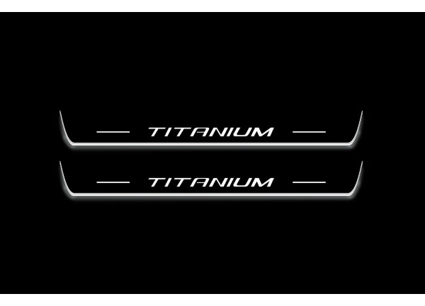 Led door sills Ford Edge II 2014+ with logo Titanium (front doors)