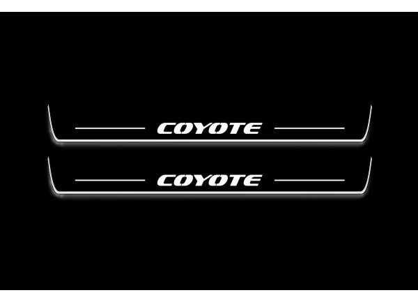 Led door sills Ford Mustang VI 2015-2023 with logo Coyote