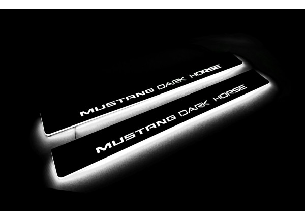 Led door sills Ford Mustang VII 2023+ with logo Mustang Dark Horse Led door sills Ford Mustang VII 2023+ with logo Mustang Dark Horse