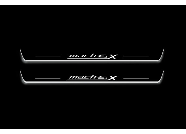 Led door sills Ford Mustang Mach-E 2020+ with logo 4X (front doors)