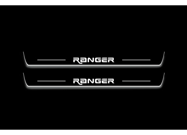 Led door sills Ford Ranger IV 2018-2022 with logo Custom Ranger (front doors) Led door sills Ford Ranger IV 2018-2022 with logo Custom Ranger (front doors)