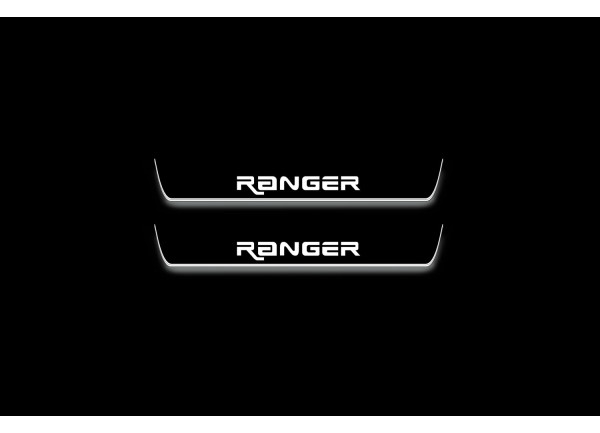 Led door sills Ford Ranger IV 2018-2022 with logo Custom Ranger (rear doors) Led door sills Ford Ranger IV 2018-2022 with logo Custom Ranger (rear doors)