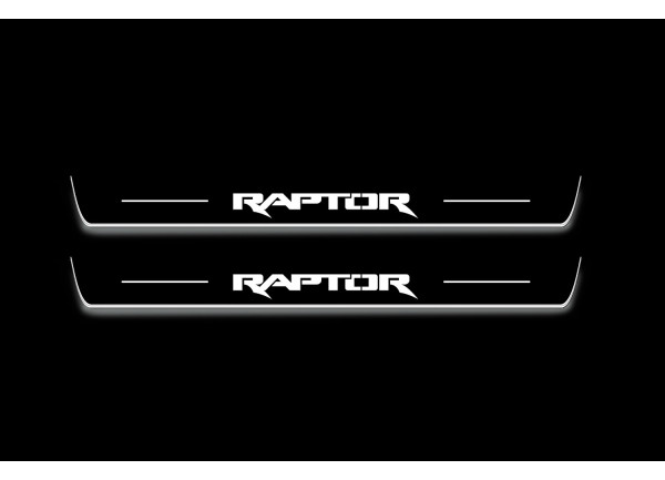 Led door sills Ford Ranger IV 2018-2022 with logo Raptor (front doors) Led door sills Ford Ranger IV 2018-2022 with logo Raptor (front doors)