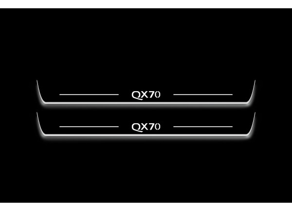 Led door sills Infiniti QX70 (FX) 2008+ with logo QX70 - (front doors)