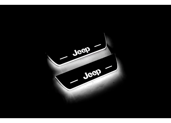 Led door sills Jeep Cherokee KL 2014+ with logo Jeep (rear doors)