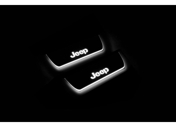 Led door sills Jeep Grand Cherokee IV 2010-2021 with logo Jeep (rear doors)