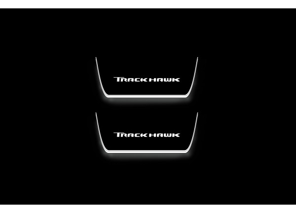 Led door sills Jeep Grand Cherokee V 2021+ with logo Trackhawk (rear doors)