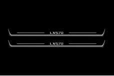 Led door sills Lexus LX III 2008+ with logo "LX570" (Front doors)