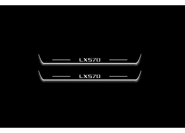 Led door sills Lexus LX III 2008+ with logo "LX570" (rear doors)