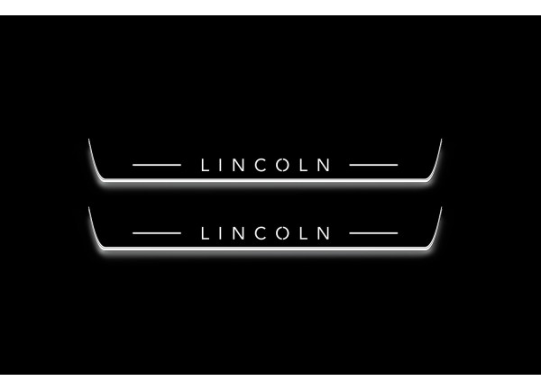 Led door sills Lincoln MKX II 2016-2018 with logo Lincoln (front doors)