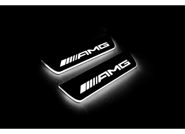 Led door sills Mercedes A W177 2018+ with logo AMG (rear doors)