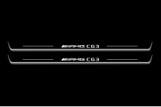 Led door sills Mercedes C W204 Coupe 2007-2014 with logo AMG C 63