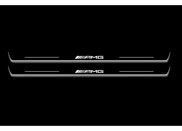 Led door sills Mercedes C W204 Coupe 2007-2014 with logo AMG
