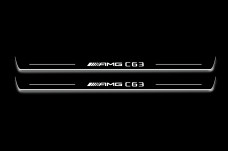Led door sills Mercedes C W205 Coupe 2014-2021 with logo AMG C63