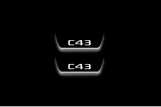 Led door sills Mercedes C W205 2014-2021 with logo AMG С43 (rear doors)