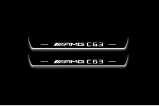 Led door sills Mercedes C W205 2014-2021 with logo AMG С63 (front doors)