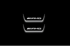Led door sills Mercedes C W205 2014-2021 with logo AMG (rear doors)