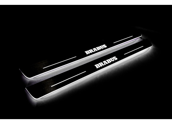 Led door sills Mercedes CLS-Class II (C218) 2010-2018 with logo Brabus (front doors)