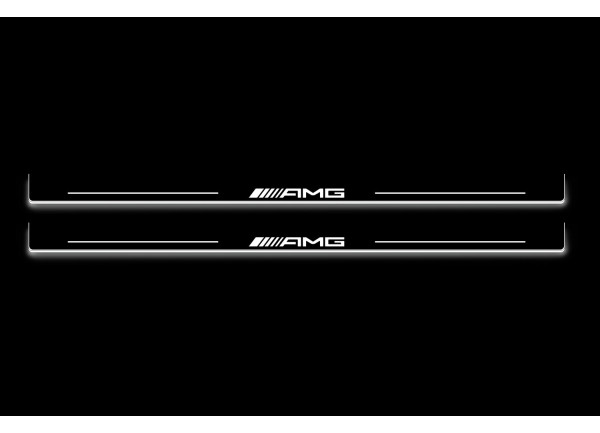 Led door sills Mercedes E W124 1985-1996 with logo AMG (front doors)