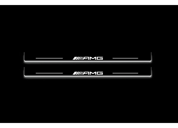 Led door sills Mercedes E W124 1985-1996 with logo AMG (rear doors)