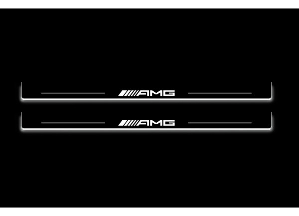 Led door sills Mercedes E W210 1995-2002 with logo AMG (front doors)