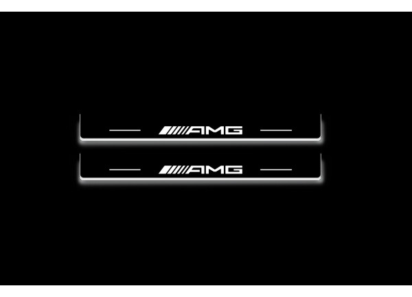Led door sills Mercedes E W210 1995-2002 with logo AMG (rear doors)