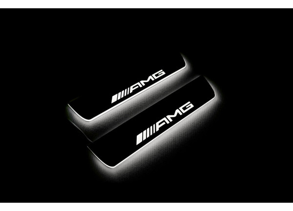 Led door sills Mercedes E W211 2002-2009 with logo AMG (rear doors)