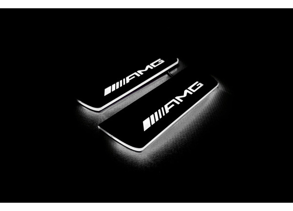 Led door sills Mercedes E W213 2016-2023 with logo AMG (rear doors)